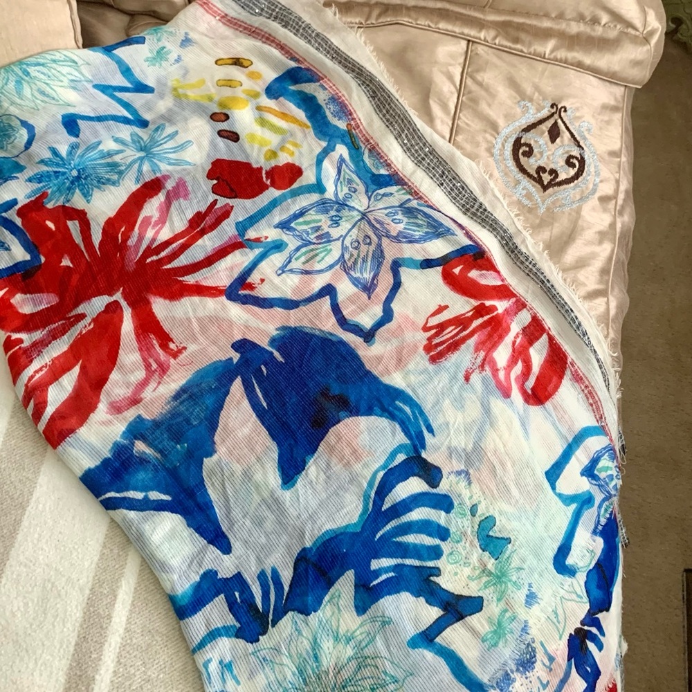 Desigual Colorful Glitter Sequin Scarf Shawl - Picture 7 of 8